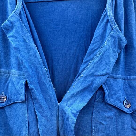 Young, Fabulous & Broke Blue Ombre 3/4 Roll Tab Sleeve Romper Size‎ M - Picture 11 of 13